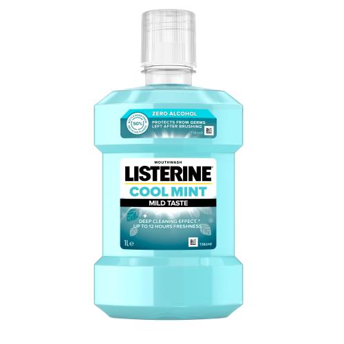 Listerine Cool Mint Mild Taste Mouthwash 1000 ml ústna voda pre svieži dych unisex