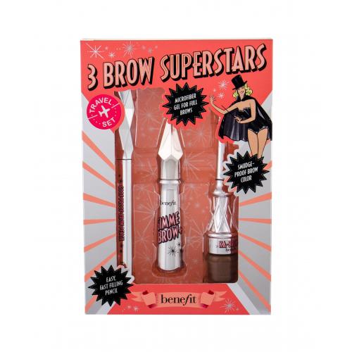Benefit Gimme Brow 3 Brow Superstars darčeková kazeta pre ženy objemový gél na obočie 3 g  ceruzka na obočie Goof Proof 0,17 g  krémový gél na obočie Ka-Brow! 1,5 g 3 Warm Light Brown