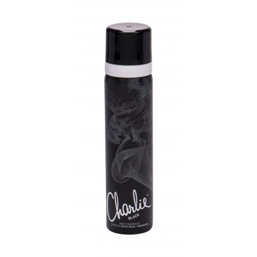 Revlon Charlie Black 75 ml dezodorant s vôňou bieleho pižma a mandarínky pre ženy