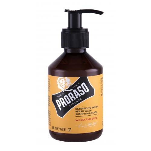 PRORASO Wood  Spice Beard Wash 200 ml šampón na fúzy s drevnato-korenistou vôňou pre mužov