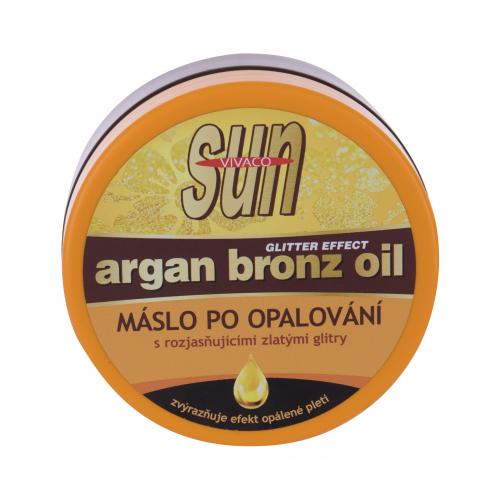 Vivaco Sun Argan Bronz Oil Glitter Aftersun Butter 200 ml maslo po opaľovaní s arganovým olejom a trblietkami unisex