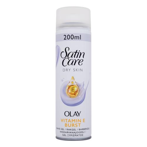 Gillette Satin Care Olay Vitamin E Burst Shave Gel 200 ml gél na holenie pre suchú pokožku pre ženy