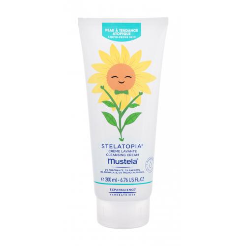 Mustela Bébé Stelatopia® Cleansing Cream 200 ml čistiaci krém pre bábätká s atopickou pokožkou pre deti
