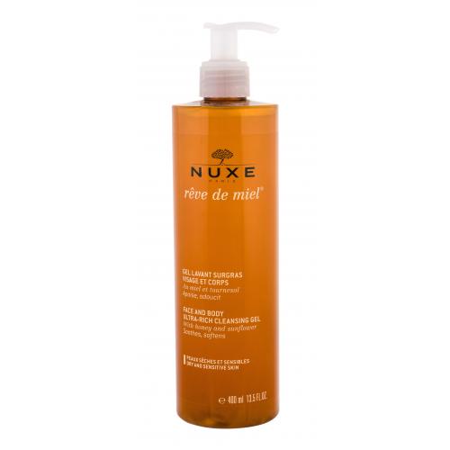 NUXE Rêve de Miel Face And Body Ultra-Rich Cleansing Gel 400 ml zvláčňujúci sprchovací gél na tvár a telo pre ženy