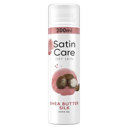 Gillette Satin Care Dry Skin Shea Butter Silk 200 ml hydratačný gél na holenie na suchú pokožku pre ženy