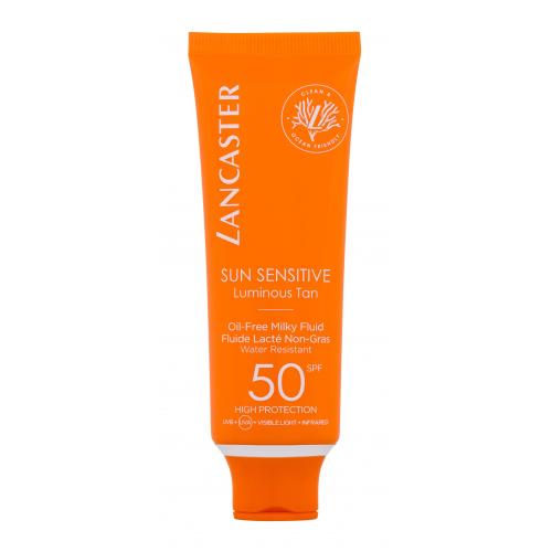 Lancaster Sun Sensitive Oil-Free Milky Fluid SPF50 50 ml ľahký opaľovací fluid na tvár pre citlivú pleť pre ženy