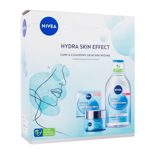 Nivea Hydra Skin Effect Gift Set darčeková kazeta proti vráskam pre ženy denný pleťový gél Hydra Skin Effect 50 ml  micelárna voda Hydra Skin Effect 400 ml
