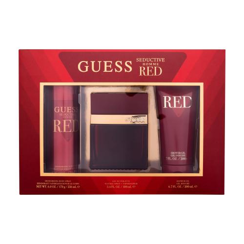 GUESS Seductive Homme Red darčeková kazeta pre mužov toaletná voda 100 ml  dezodorant 226 ml  sprchovací gél 200 ml