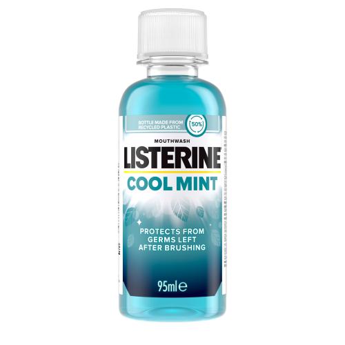 Listerine Cool Mint Mouthwash 95 ml ústna voda pre svieži dych a ochranu pred zubným povlakom unisex