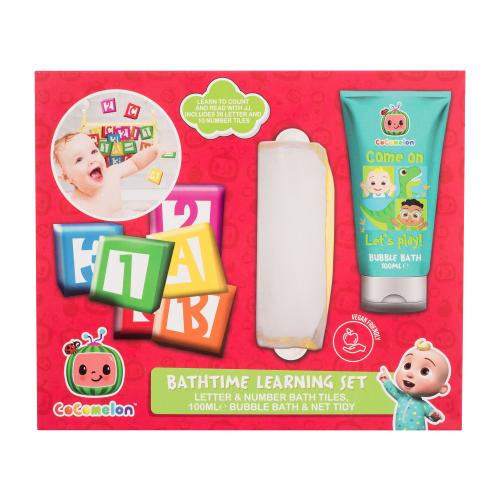 Cocomelon Bathtime Learning Set darčeková kazeta pre deti pena do kúpeľa 100 ml  kocky  sieťka na kocky