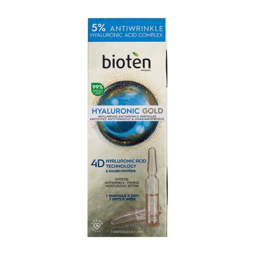 Bioten Hyaluronic Gold Replumping Antiwrinkle Ampoules 7x1,3 ml vypĺňajúce pleťové ampulky proti vráskam pre ženy