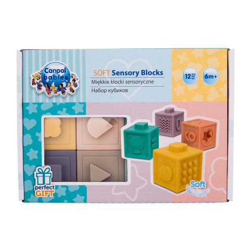 Canpol babies Sensory Soft Blocks 12 ks mäkké senzorické hracie kocky pre deti
