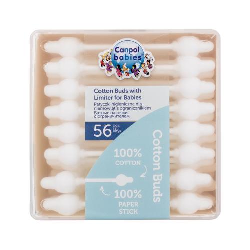 Canpol babies Cotton Buds With Limiter 56 ks vatové tyčinky s obmedzovačom pre deti
