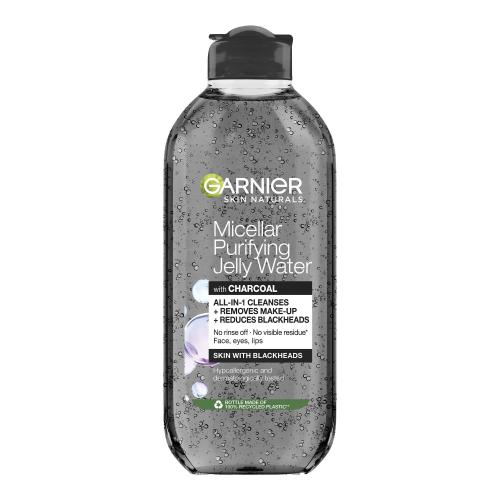 Garnier Skin Naturals Micellar Purifying Jelly Water 400 ml micelárna voda s aktívnym uhlím proti čiernym bodkám pre ženy