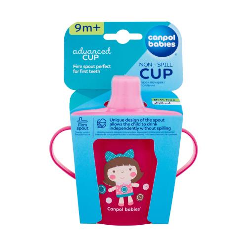 Canpol babies Toys Non-Spill Cup Pink 9m 250 ml hrnček, ktorý sa nevylieva pre deti
