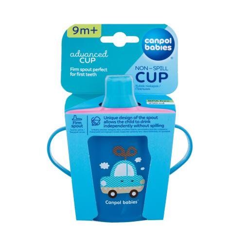 Canpol babies Toys Non-Spill Cup Blue 9m 250 ml hrnček, ktorý sa nevylieva pre deti