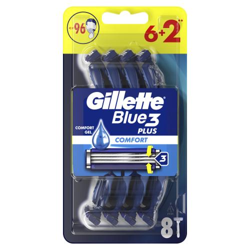 Gillette Blue3 Comfort jednorazové holiace strojčeky 8 ks pre mužov jednorazové holiace strojčeky 8 ks