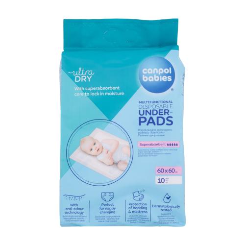Canpol babies Ultra Dry Multifunctional Disposable Underpads 60 x 60 cm 10 ks jednorazové prebaľovacie podložky pre ženy