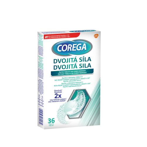 Corega Tabs Double Strength tablety s dvojitou silou na čistenie zubnej náhrady unisex 30 ks čistiacich tabliet