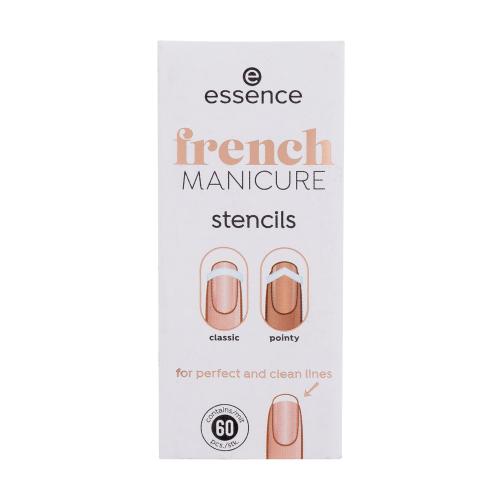 Essence French Manicure Stencils 01 French Tips  Tricks šablóny na nechty na francúzsku manikúru pre ženy šablóny na nechty 60 ks