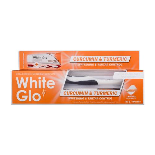 White Glo Curcumin  Turmeric zubná pasta unisex zubná pasta 150 g  zubná kefka 1 ks  medzizubná kefka 8 ks