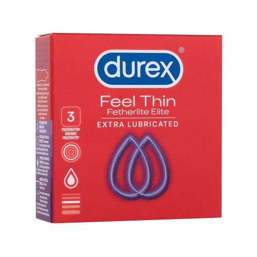 Durex Feel Thin Extra Lubricated tenké kondómy s extra lubrikáciou pre mužov kondóm 3 ks