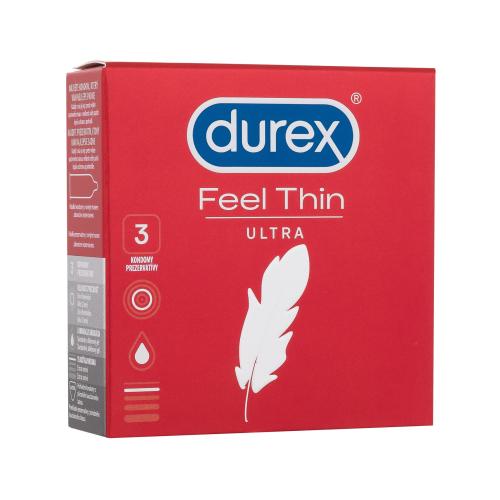 Durex Feel Thin Ultra extra tenké kondómy so silikónovým lubrikačným gélom pre mužov kondóm 3 ks