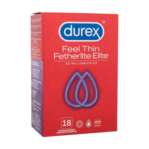 Durex Feel Thin Extra Lubricated tenké kondómy s extra lubrikáciou pre mužov kondóm 18 ks