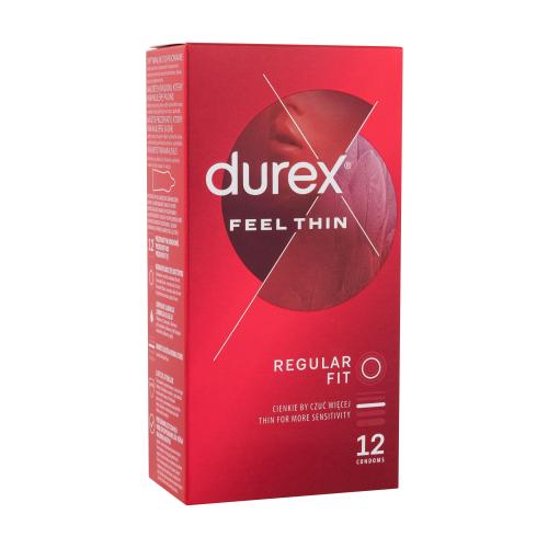 Durex Feel Thin Classic tenké kondómy so silikónovým lubrikačným gélom pre mužov kondóm 12 ks