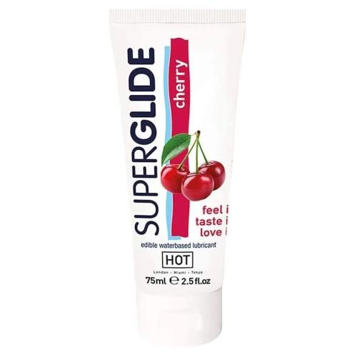 Hot SuperGlide Cherry 75 ml čerešňový lubrikačný gél na vodnej báze unisex