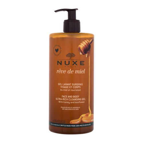 NUXE Rêve de Miel Face And Body Ultra-Rich Cleansing Gel 750 ml zmäkčujúci sprchovací gél na tvár a telo pre ženy