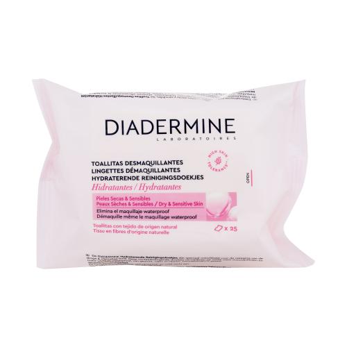 Diadermine Hydrating Cleansing Wipes hydratačné čistiace obrúsky pre ženy čistiace pleťové obrúsky 25 ks