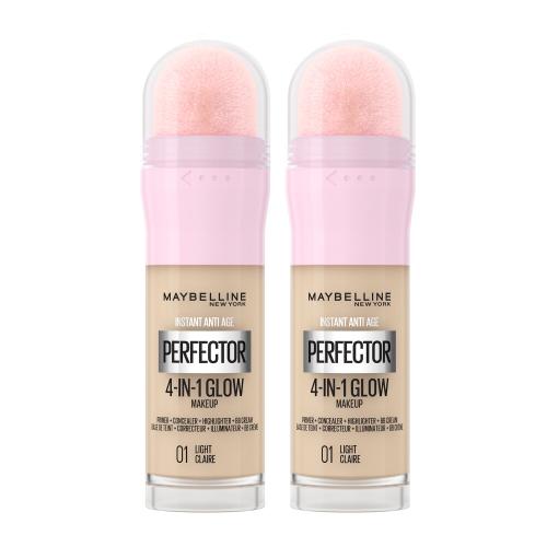 Maybelline Instant Anti-Age Perfector 4-In-1 Glow set pre ženy 2x make-up 20 ml Odtieň 01 Light