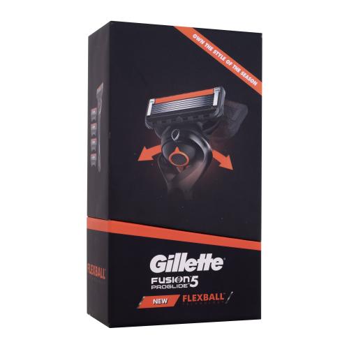 Gillette Fusion Proglide Flexball darčeková kazeta pre mužov holiaci strojček s jednou hlavicou 1 ks  4 ks náhradné hlavice