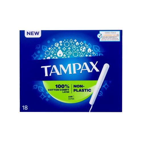 Tampax Non-Plastic Super tampóny s papierovým aplikátorom pre ženy tampón s aplikátorom 18 ks