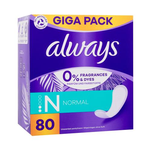 Always Daily Normal intímky bez parfumácie pre ženy slipová vložka 80 ks