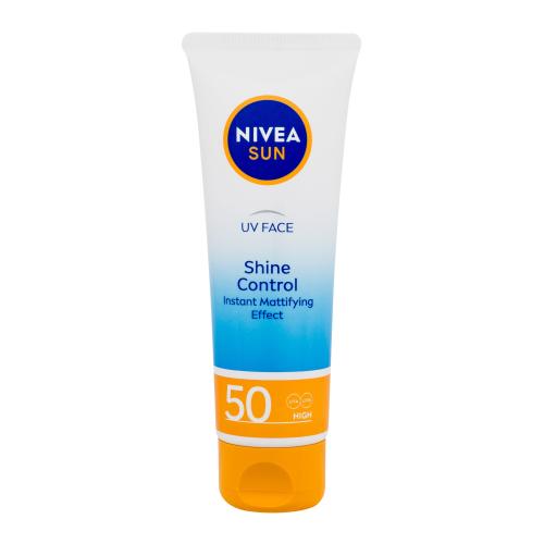 Nivea Sun UV Face Shine Control SPF50 50 ml zmatňujúce opaľovacie krémy na tvár pre ženy