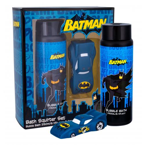 DC Comics Batman darčeková kazeta pre deti pena do kúpeľa 250 ml  vodná pištoľ 1 ks
