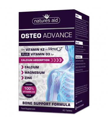 OSTEO ADVANCE s vitamínom D3 a K2- MenaQ7,Vápnik, Magnézium, Zinok pre zdravé kosti NOVINKA