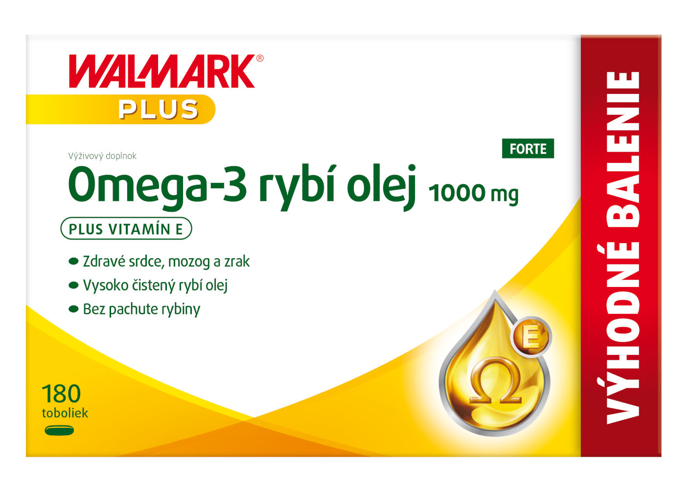 Walmark Omega 3 rybí olej FORTE 180 toboliek