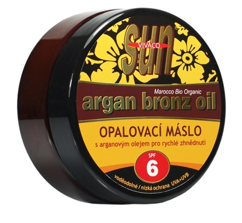 Vivaco Opaľovacie maslo s arganovým olejom pre rýchle zhnednutie SPF6 200ml
