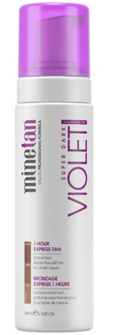 Minetan Samoopaľovacia pena pre tmavé opálenie Violet (Super Dark 1 Hour Express Tan) 200 ml