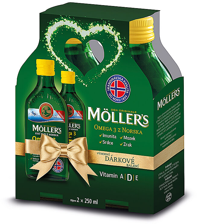 Mollers Omega 3 rybí olej citron 2x250ml