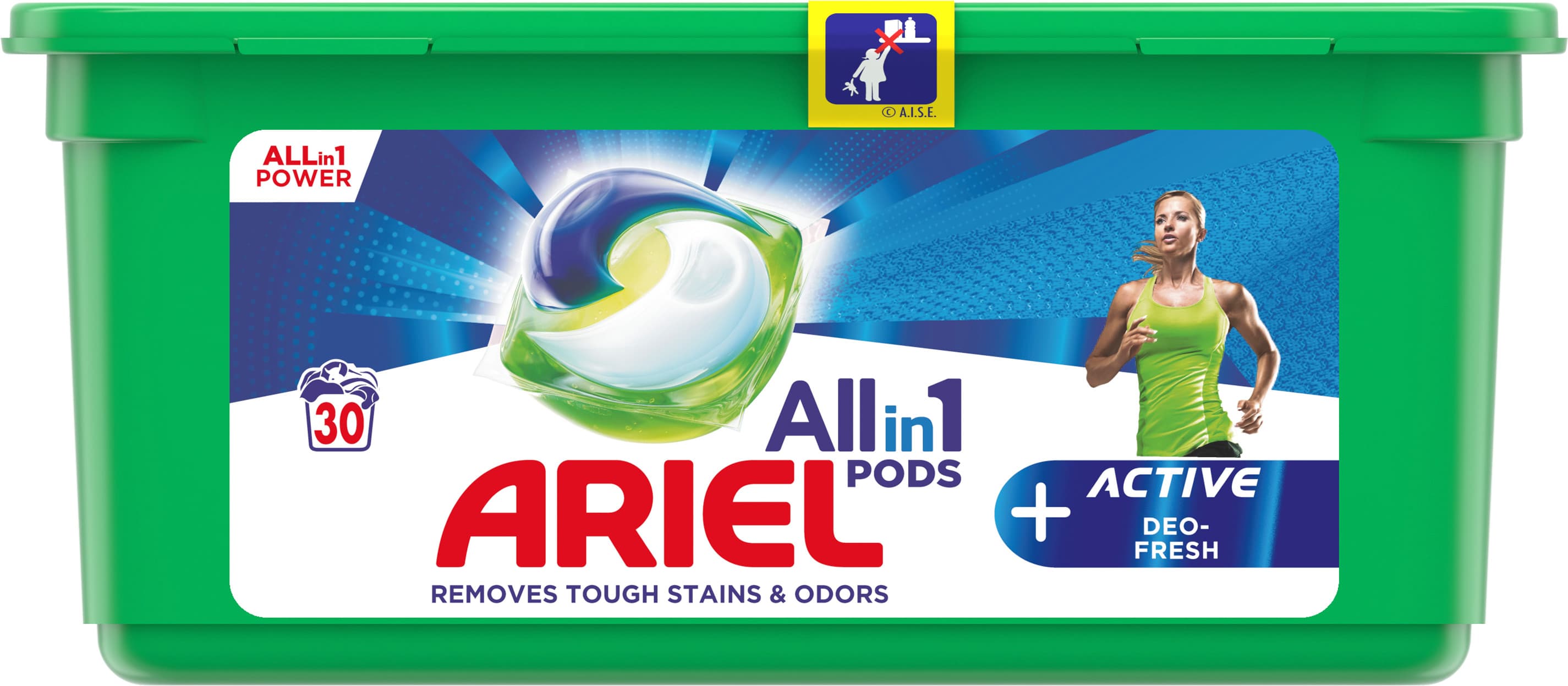 Ariel All-in-1, Gelové tablety, Active deo fresh 30 ks