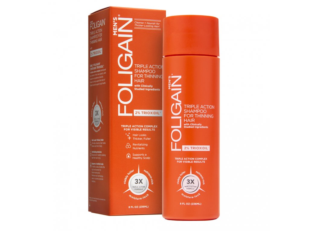 Foligain Triple Action šampón proti padaniu vlasov s 2 percent trioxidilom pre mužov 236ml