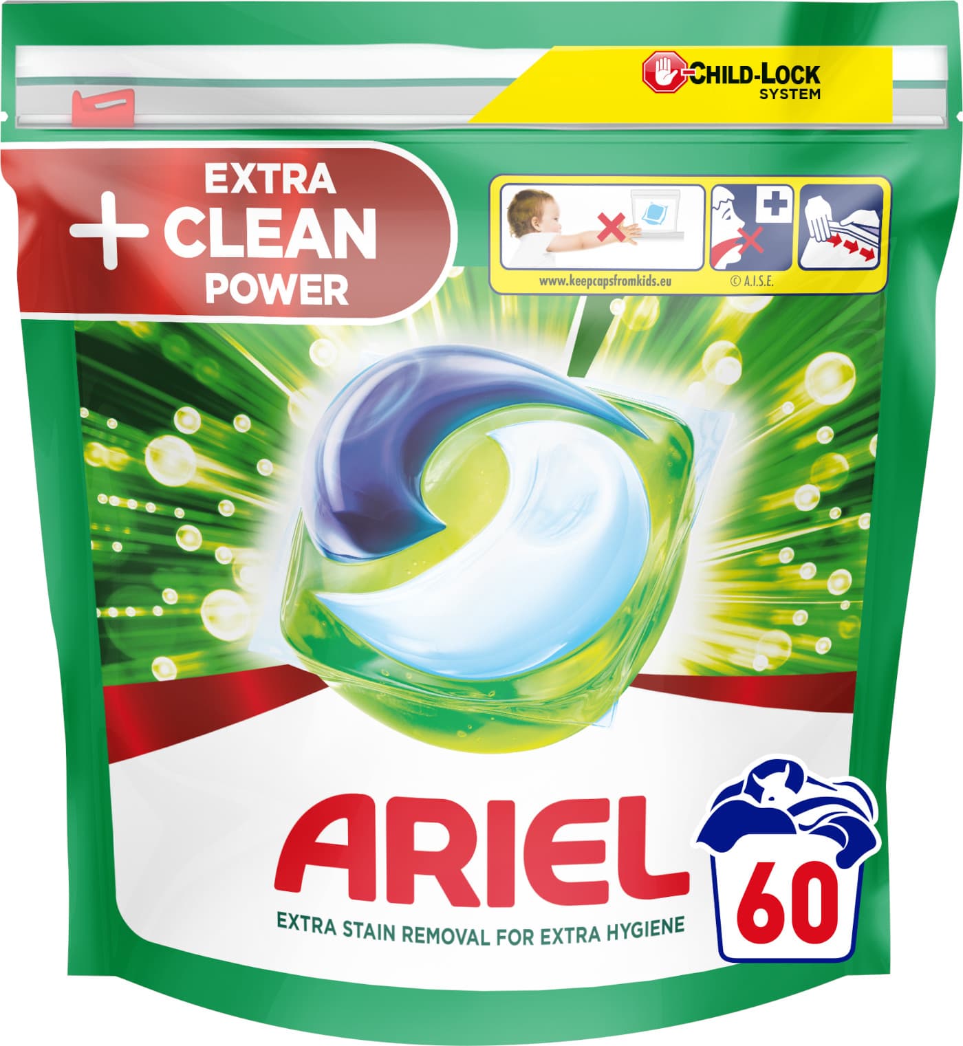 Ariel All-in-1 Extra Clean, Gelové tablety 60ks