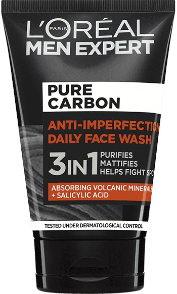LOréal Paris Men Expert Pure Carbon 3v1 čistiaci gél proti nedokonalostiam pleti 100ml