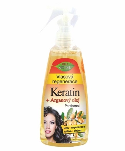 Bione Cosmetics Vlasová regenerácia Keratin   Arganový olej s panthenolom 260 ml