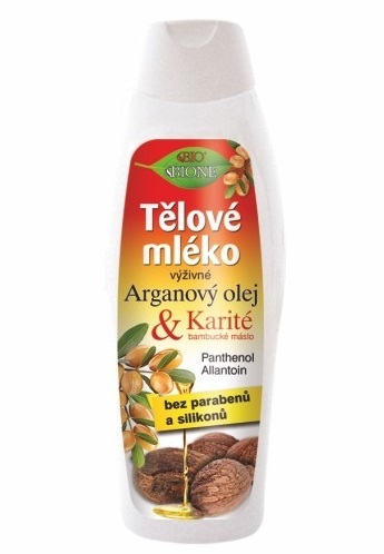 Bione Cosmetics Výživné telové mlieko Arganový olej   Karité 500 ml