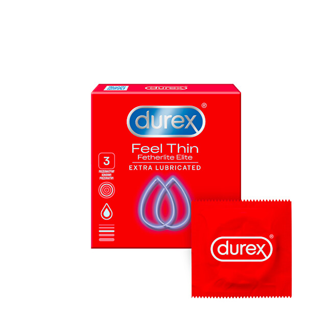 Durex Kondomy Feel Thin Extra Lubricated 3 ks